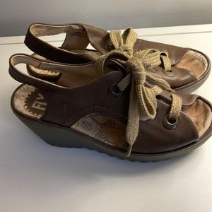 Fly London size 36 wedged sandals